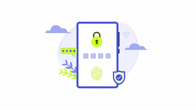 Authentication secured animation data security protected access for secure data authentication. Suitable for technology, cybersecurity.