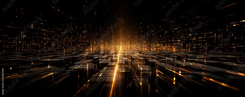 Wall mural modern digital abstract 3d background. can be used in the description of network abilities, technolo