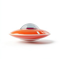 Orange UFO against white background