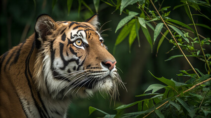 Fototapeta premium tiger-in-jungle--wildlife-safari--close-face-portrit