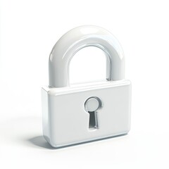 Glossy white padlock icon