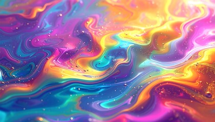 Vibrant, liquid, swirling abstract pattern