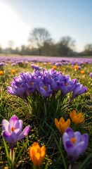 Spring Flowers in a Field.