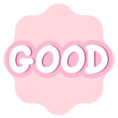 Pastel GOOD sale tag for online shopping, greeting card, marketing, promotion, sticker, special price, discount, business, print, template, symbol, campaign, web button, mood, feeling