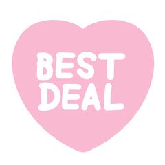 Pastel BEST DEAL sale tag for online shopping, marketing, promotion, sticker, banner, special price, discount, business, social media, print, ad, template, sign, symbol, campaign, web button