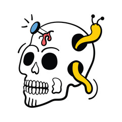 Take a look at this amazing doodle icon of spooky skull