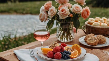 Elegant Outdoor Picnic Setup With