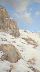 Obraz premium Landscape winter snow wilderness.