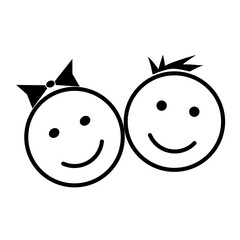 Vector icon children smile 