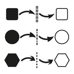 Fototapeta premium Business process diagram. Geometric shape illustration. Workflow management symbol. Vector creative concept.