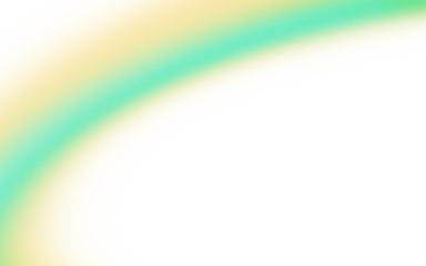 Abstract green and gold gradient arc isolated on transparent background