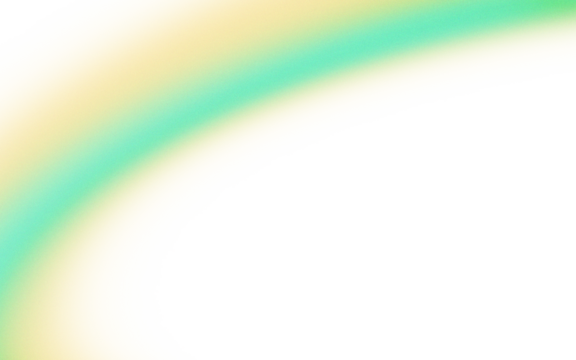 Abstract green and gold gradient arc isolated on transparent background