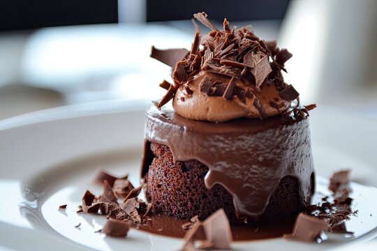  Chocolate dessert for gourmets with rich ganache filling