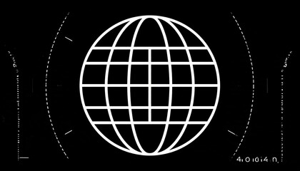 Globe Icon Centered on Black Background. Conceptual for Global Communication Use