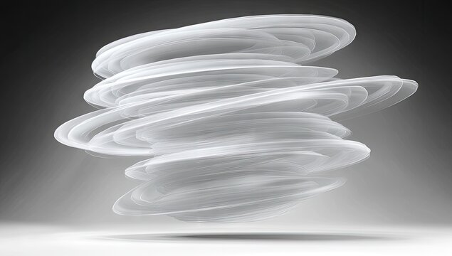 Swirling stacked translucent rings, gradient background - Powered by Adobe