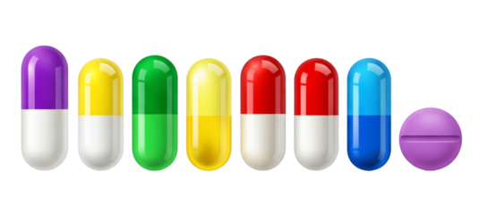 Colorful array of medicine capsules and tablets for health and wellness, pharmaceutical concept for medication, treatment and healthcare, vibrant pills for medical use, pharmacy products