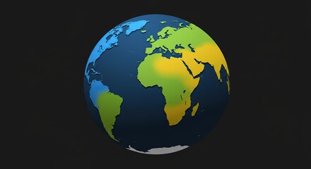 Fototapeta premium Stylized Globe of Earth with Continents and Oceans.