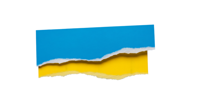 Striking torn paper design showcasing vibrant blue and yellow, perfect for impactful graphic projects, bold layouts, and creative concepts bringing a modern and edgy feel to your designs