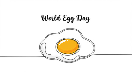 Celebrate World Egg Day with this delightful and minimalist design featuring a sunny side up egg, perfect for food blogs, culinary events, and breakfast promotions