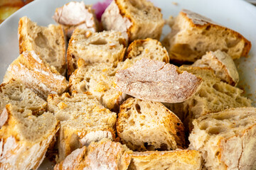A Close up of a Rustic Bread Slices The Concept of a Comfort Food