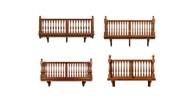 Wooden Railing on transparent background - Powered by Adobe
