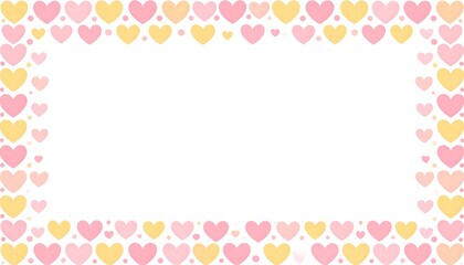 Pastel hearts frame