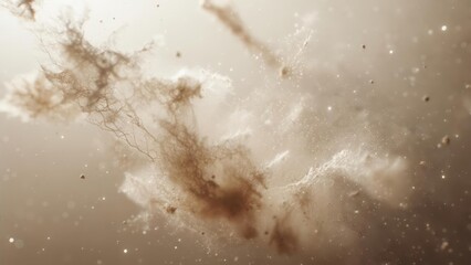 Fototapeta premium Abstract image of swirling, light brown particles against a brighter background