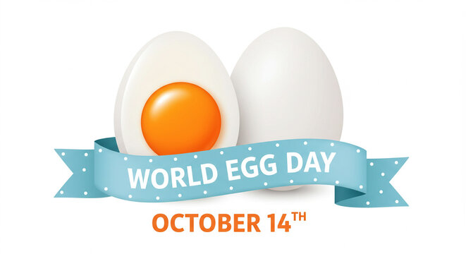 Celebrate World Egg Day on October 14th with this fun and festive design perfect for social media, culinary blogs, and breakfast promotions - Powered by Adobe