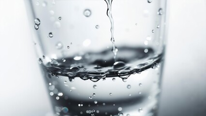 Close-up of water pouring into a glass