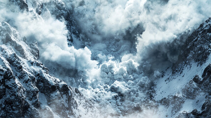 氷の静寂を破る雪崩の咆哮