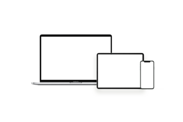 Realistic Laptop, Tablet and Smartphone Mockup, Multi-Device PSD Template, Editable Technology Mockup for Web Design, UI/UX, Branding, Presentation, Freelancer Projects, Modern Digital Workspace