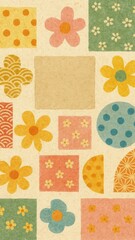 Colorful geometric floral pattern