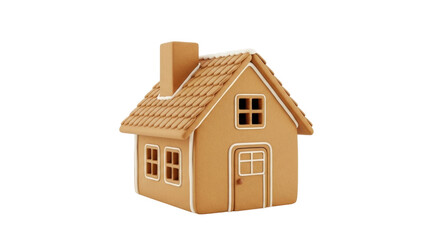 Isolated Gingerbread House, Festive Dessert, Classic Christmas Treat, Winter Holiday Food