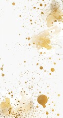 Golden Fluid Abstract Art, White Background, Elegant Design. Use for invitations