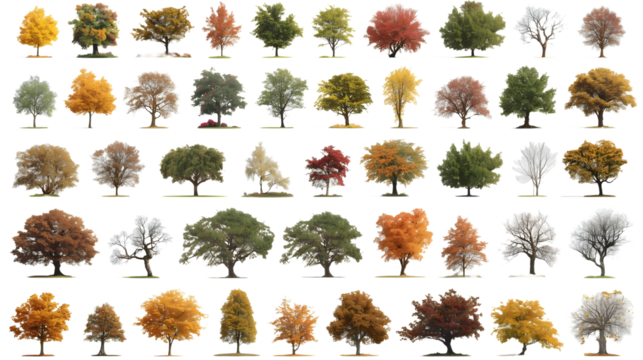 Seasonal Foliage Isolation - High Variety No Background