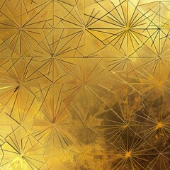 Golden Wall with Geometric Shapes. Luxury Wall Tile Background