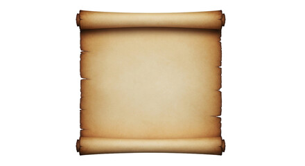 Isolated Antique Scroll, Parchment Poster, Vintage Paper Texture for Text, Message, Design Element