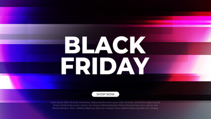 Black Friday commercial background for Black Friday discount shopping promotion and sale advertising. Prism effect. Defocused bright colored background. Vector illustration.