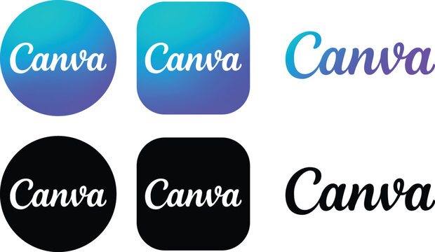 Canva icon, Canva logo black on Transparent background. vector, symbol, sign, design, illustration png, social media.	