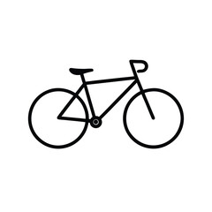 Obraz premium Minimalist black bicycle silhouette on a clean white background