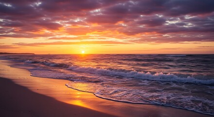 Sunset beach scene