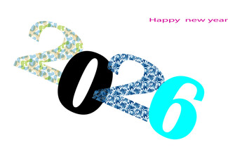 Happy new year 2026 greeting card design