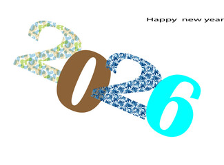 Happy new year 2026 greeting card design
