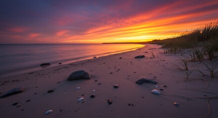 Sunset beach scene