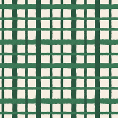 Green Christmas Plaid Pattern. Seamless Holiday Background. Merry Christmas Checked Pattern, Geometric Square Design