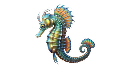Obraz premium Isolated Seahorse illustration animal colorful sea ocean aquatic marine creature fish artwork