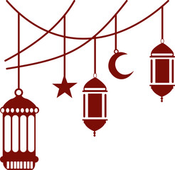 Ramadan Lantern With Moon And Stars