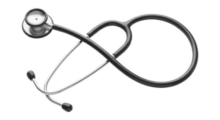 A black stethoscope isolated on transparent background, a vital diagnostic tool for healthcare professionals, symbolizing medical examination and patient care
