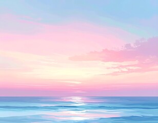 Pastel sunset over a placid sea
