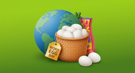 Celebrate World Egg Day with this yummy and nutritious gift basket filled with fresh eggs and treats, perfect for healthy recipes and global celebrations